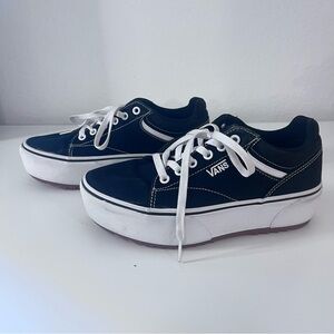Vans Black and White Platform Shoes Womens Size 8